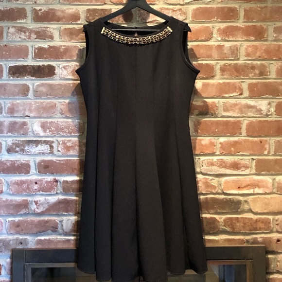 Haani Dresses & Skirts - Fit and Flare Dress w/ Embellished Neck